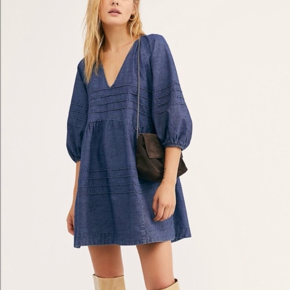 Free People Sweet Surrender Denim Dress XS